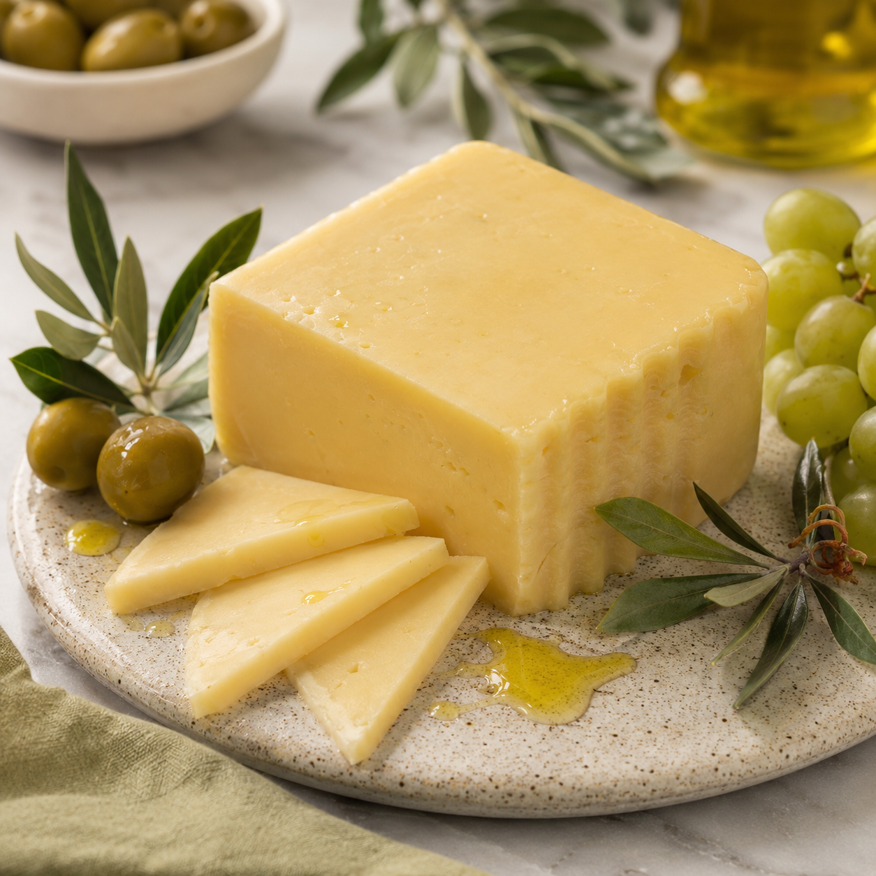 Aged Cheese Wedge with Olive Oil - Capricho Castellano