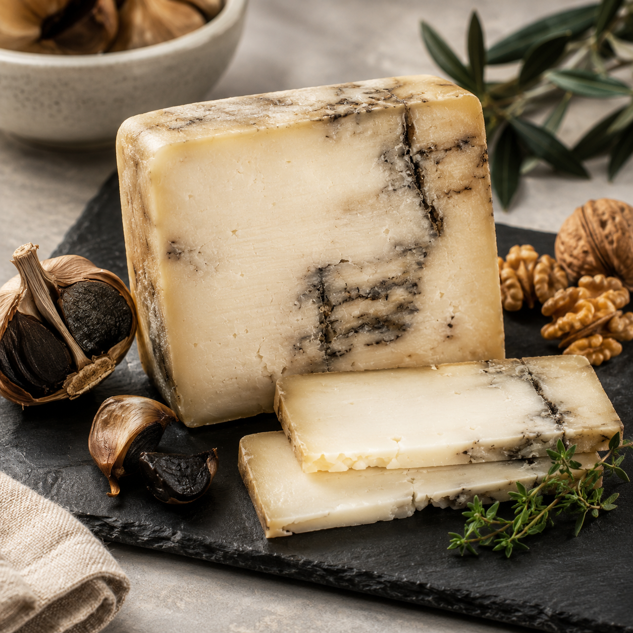 Wedge of Sheep's Cheese with Black Garlic - Capricho Castellano